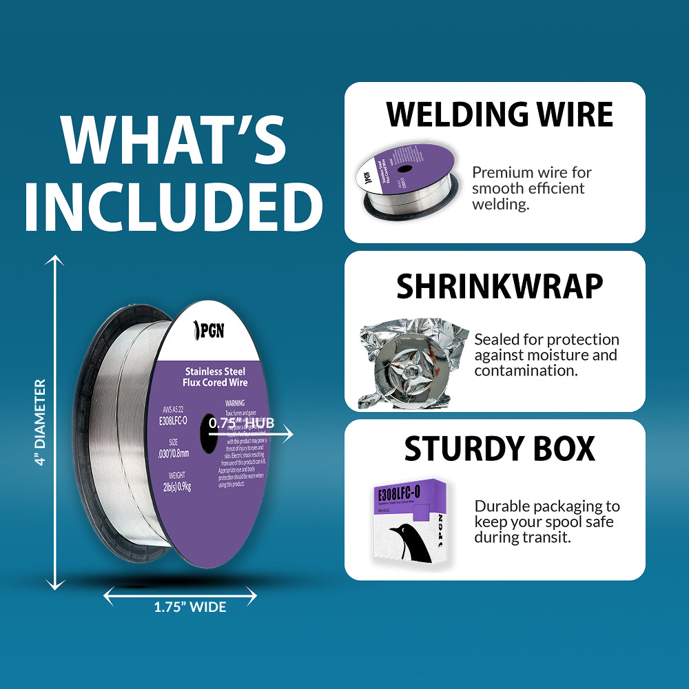 E308LFC-O .030" Stainless Steel Flux Cored Welding Wire β 2LB