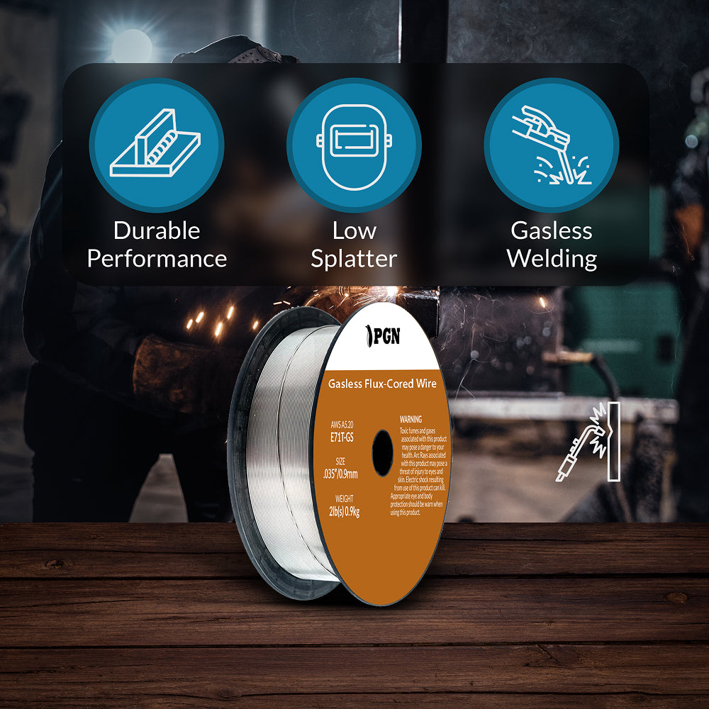 E71T-GS .035" (0.9 mm) Gasless Flux Core Welding Wire - 2 Lbs Spool