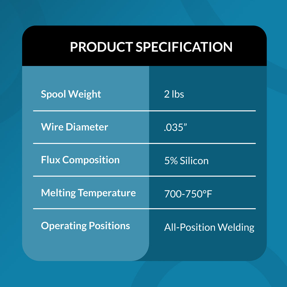 E71T-GS .035" (0.9 mm) Gasless Flux Core Welding Wire - 2 Lbs Spool