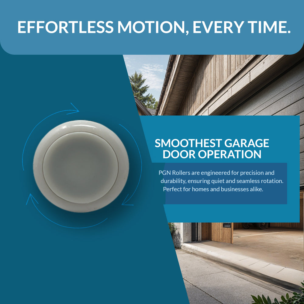 2" Nylon Garage Door Rollers 10 Pack - 4” Carbon Steel Stem with Cap.