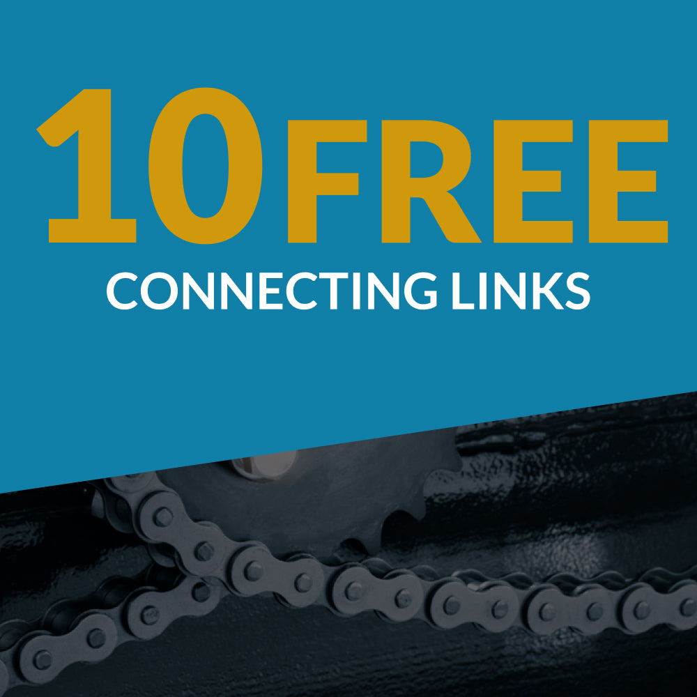 #40 Roller Chain x 100 feet + 10 Free Connecting Links