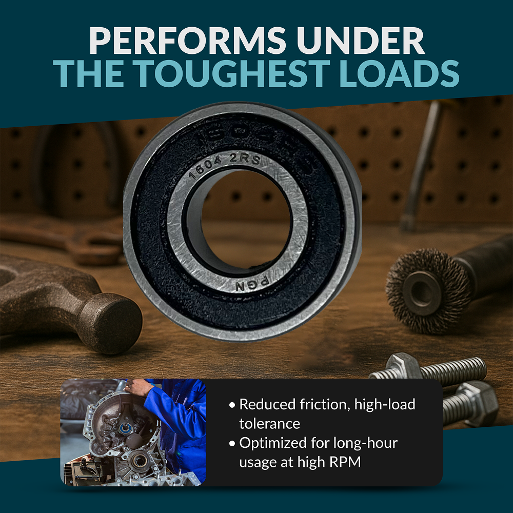 PGN 1604-2RS Bearing - C0 Pre-Lubricated Chrome Steel Sealed Ball Bearing