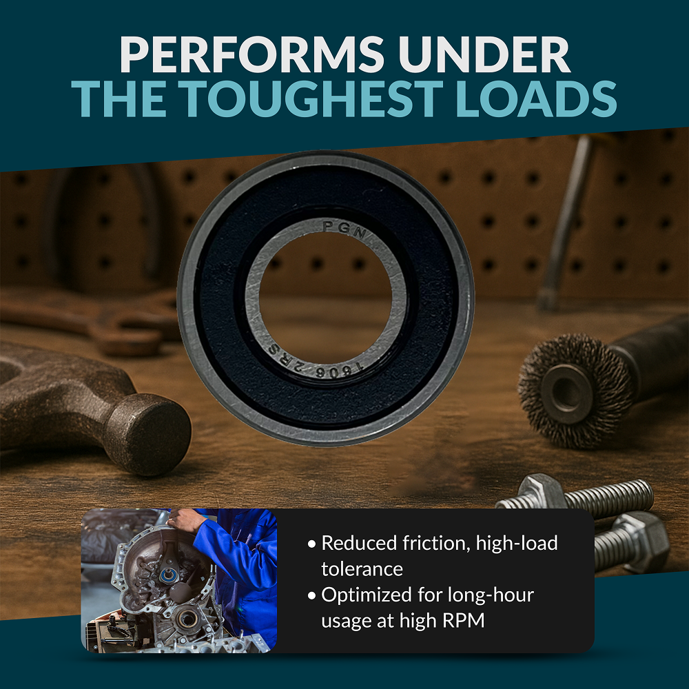 PGN 1606-2RS Bearing - C0 Pre-Lubricated Chrome Steel Sealed Ball Bearing
