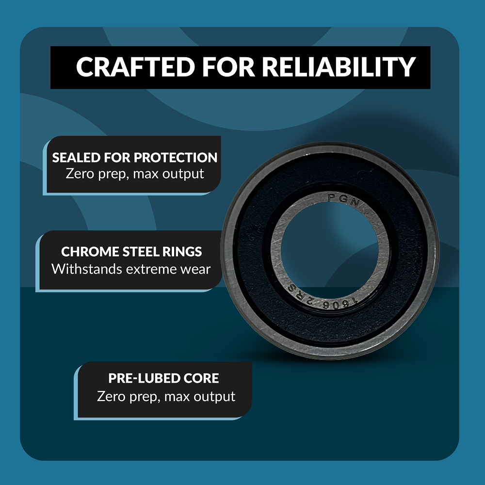 PGN 1606-2RS Bearing - C0 Pre-Lubricated Chrome Steel Sealed Ball Bearing