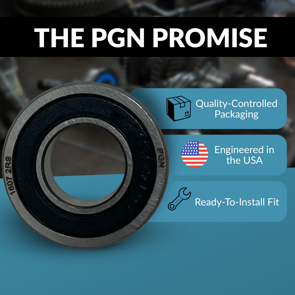 PGN 1607-2RS Bearing - C0 Pre-Lubricated Chrome Steel Sealed Ball Bearing