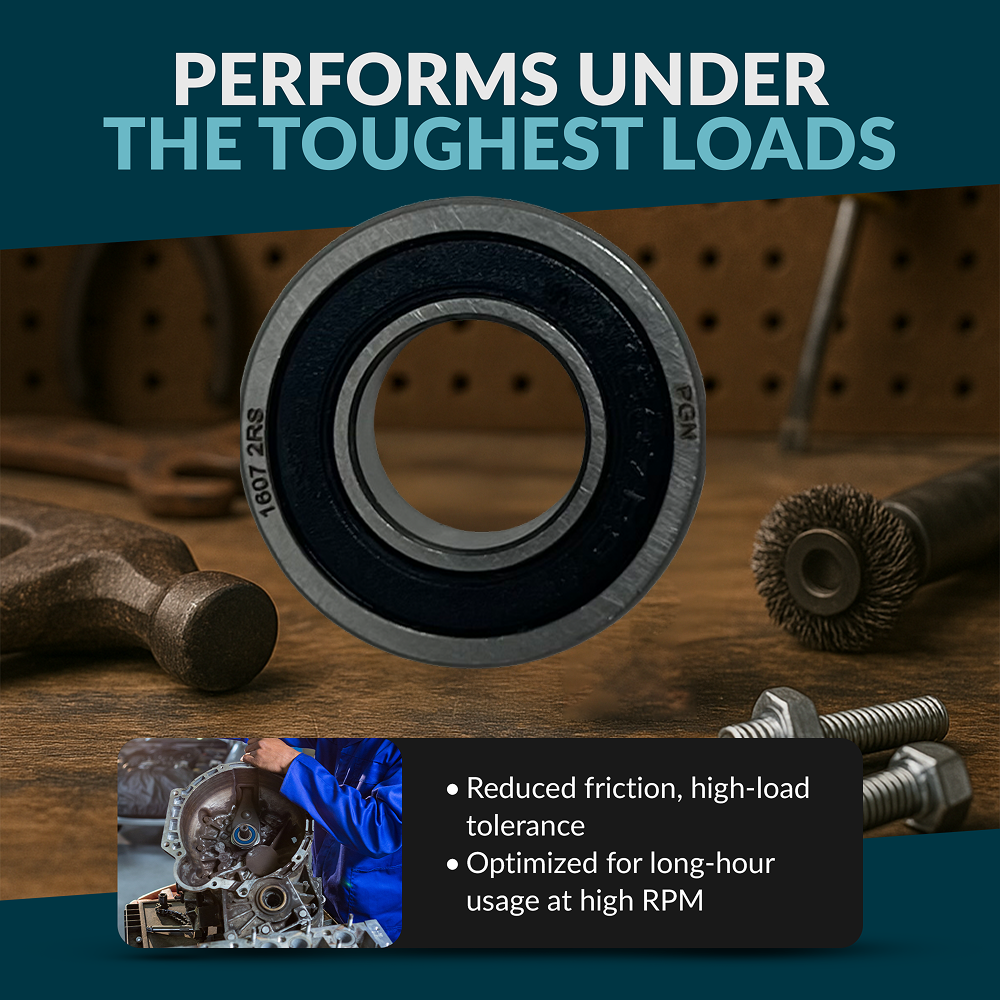 PGN 1607-2RS Bearing - C0 Pre-Lubricated Chrome Steel Sealed Ball Bearing