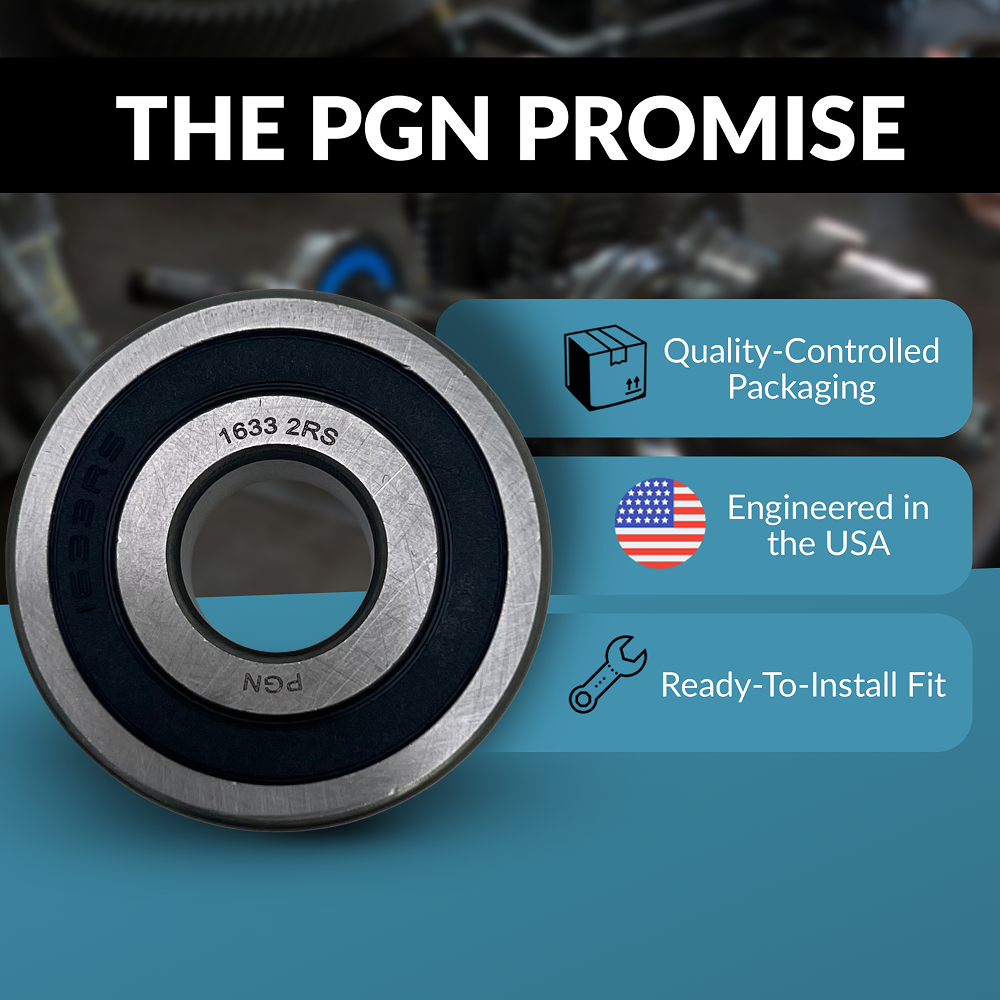 PGN 1633-2RS Bearing - C0 Pre-Lubricated Chrome Steel Sealed Ball Bearing