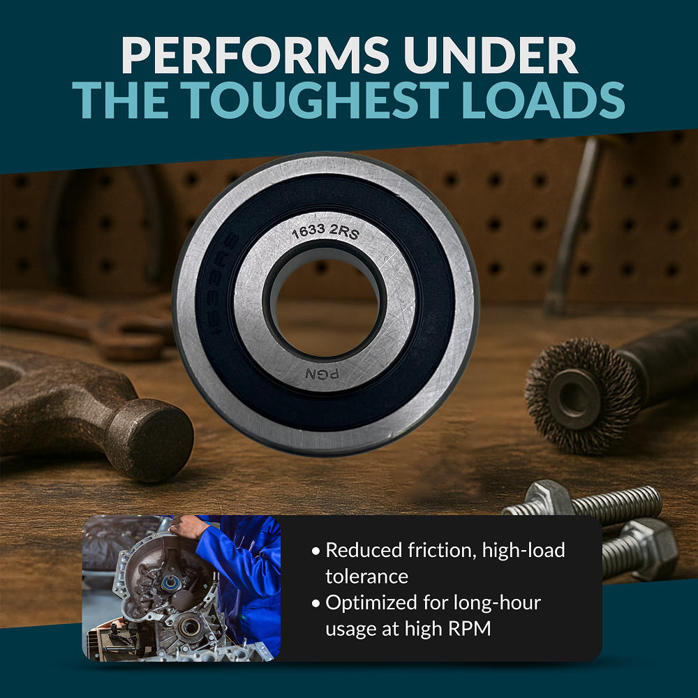 PGN 1633-2RS Bearing - C0 Pre-Lubricated Chrome Steel Sealed Ball Bearing
