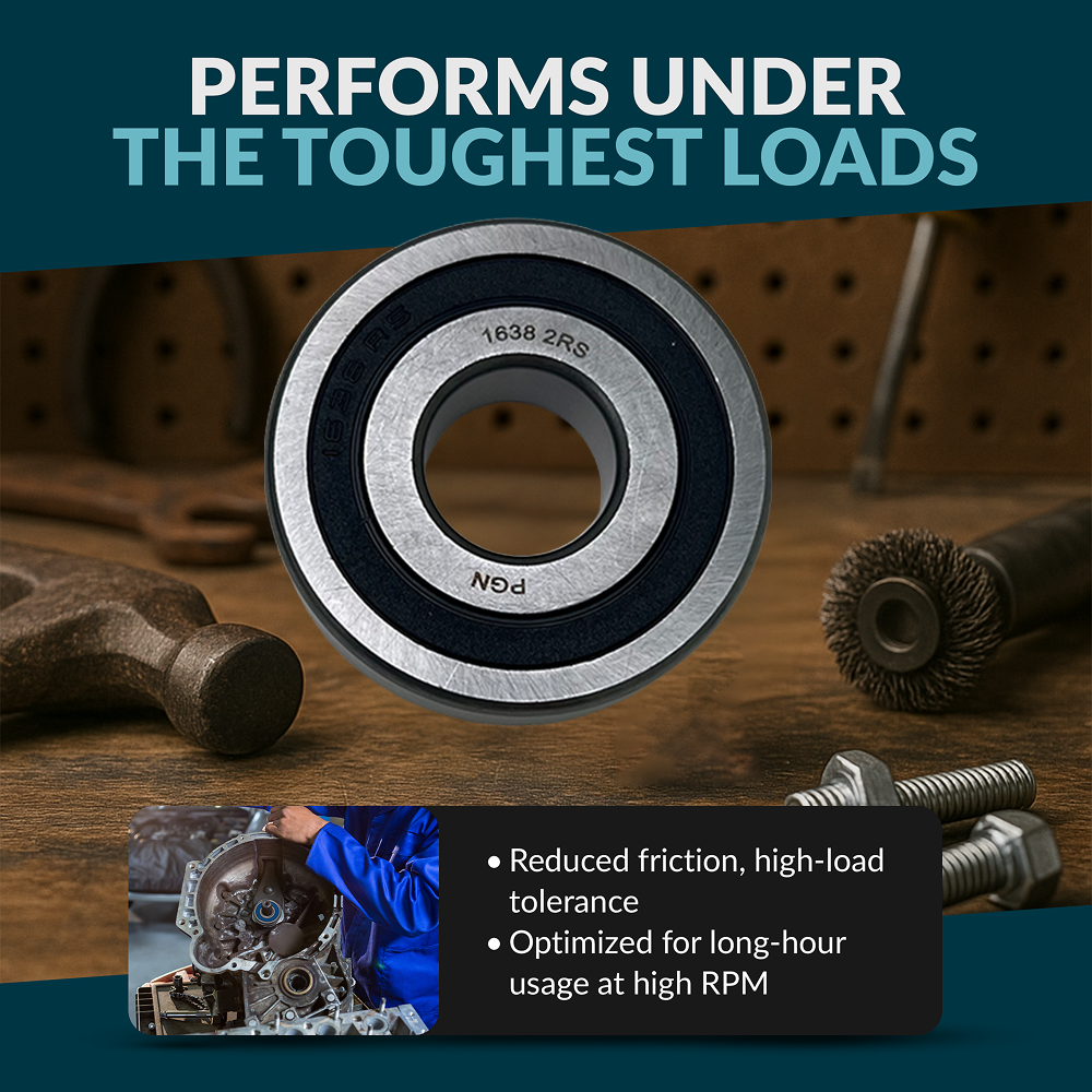 PGN 1638-2RS Bearing - C0 Pre-Lubricated Chrome Steel Sealed Ball Bearing