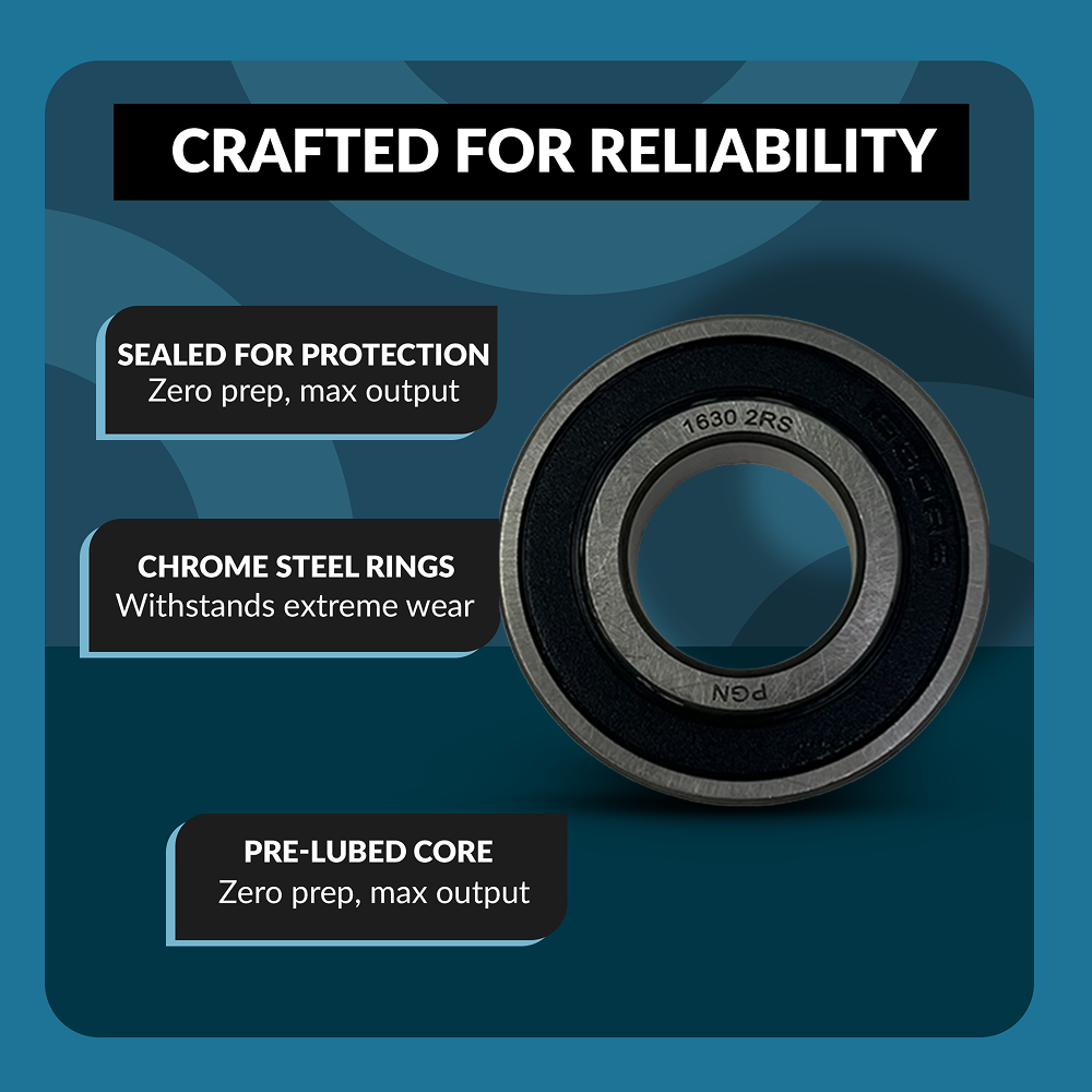PGN 1630-2RS Bearing - C0 Pre-Lubricated Chrome Steel Sealed Ball Bearing