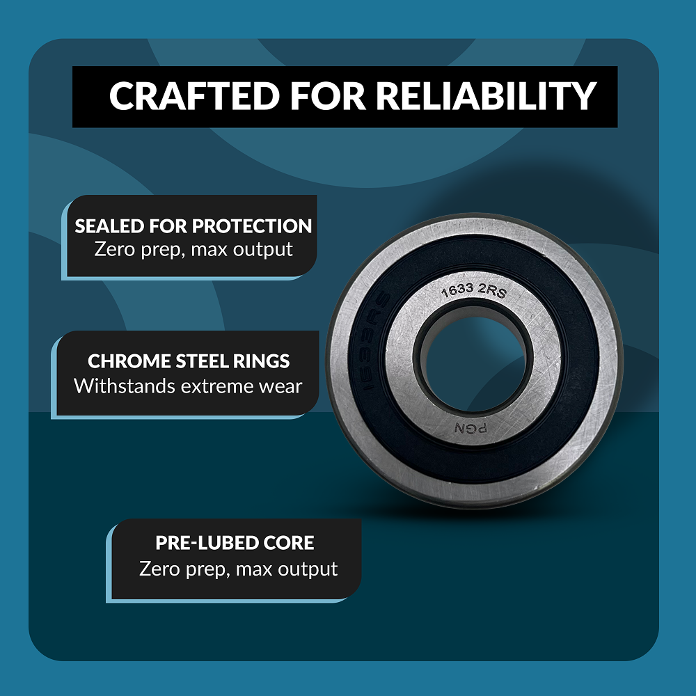 PGN 1633-2RS Bearing - C0 Pre-Lubricated Chrome Steel Sealed Ball Bearing