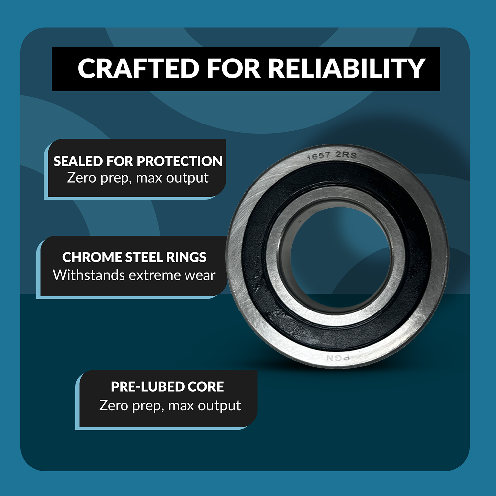 PGN 1657-2RS Bearing - C0 Pre-Lubricated Chrome Steel Sealed Ball Bearing