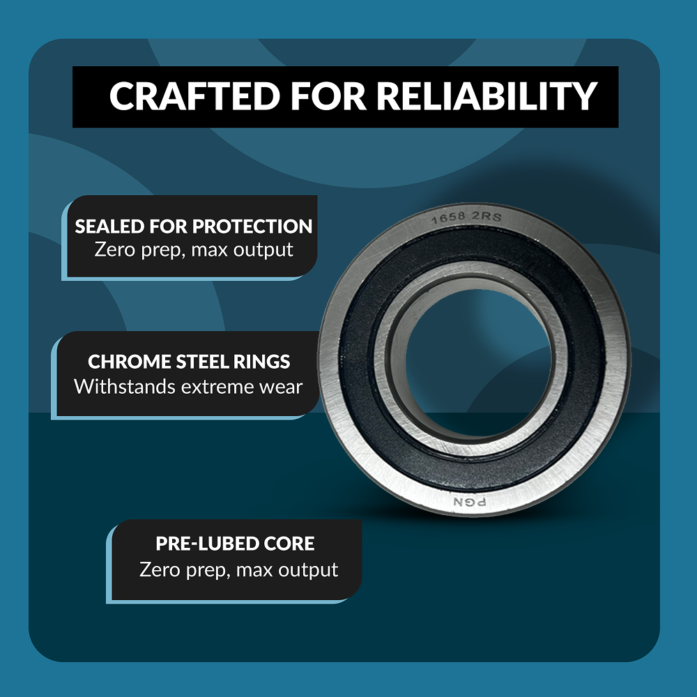 PGN 1658-2RS Bearing - C0 Pre-Lubricated Chrome Steel Sealed Ball Bearing