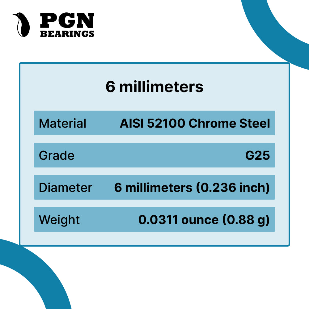 6mm G25 Precision Chrome Steel Bearing Balls