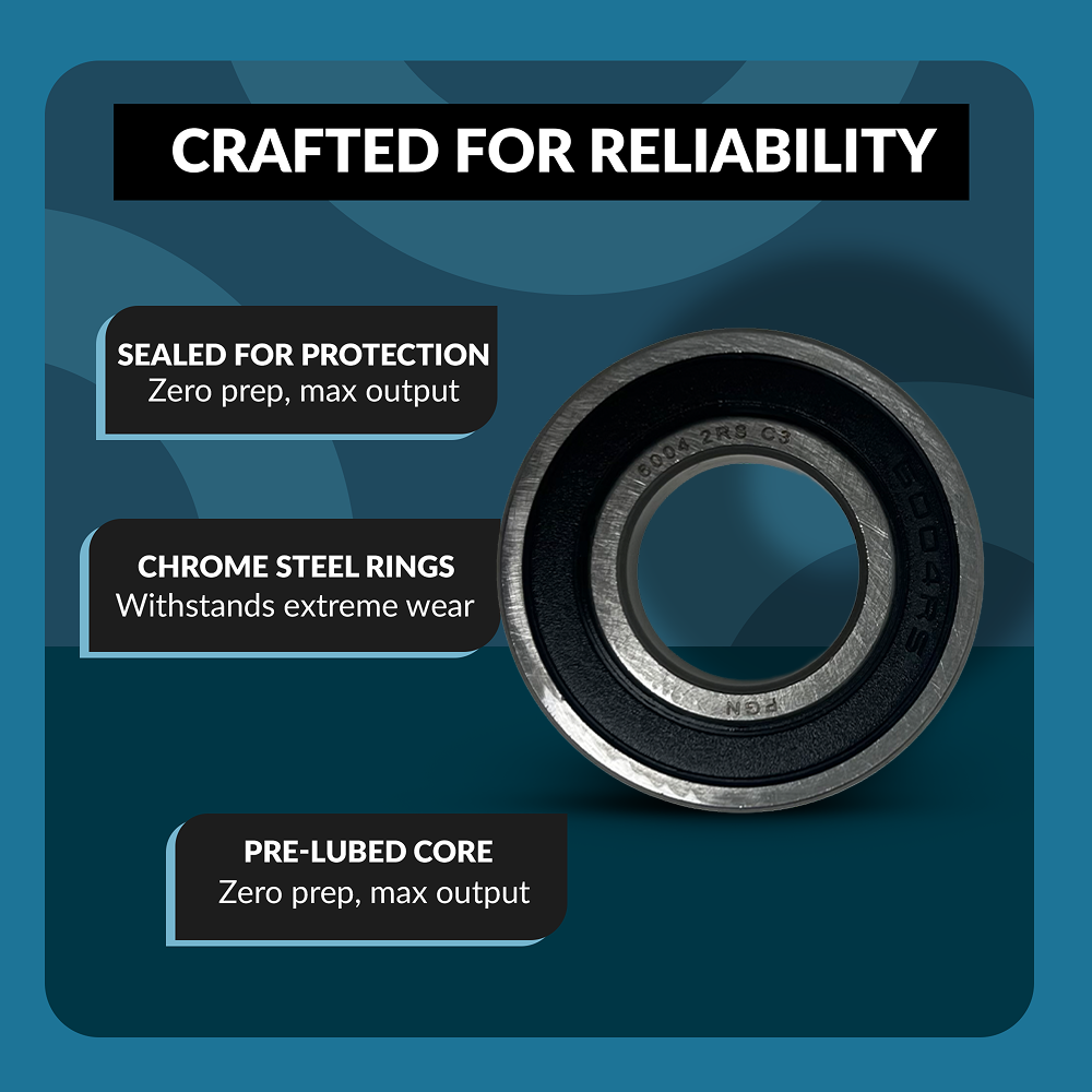 6004-2RS Ball Bearing - C3 Clearance - 20x42x12