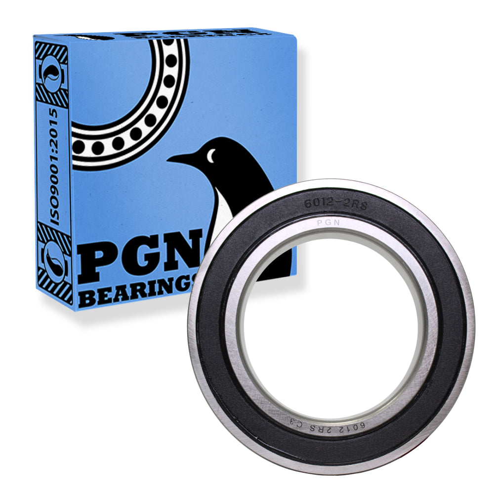 6012-2RS Ball Bearing - Lubricated Chrome Steel Sealed - 60x95x18