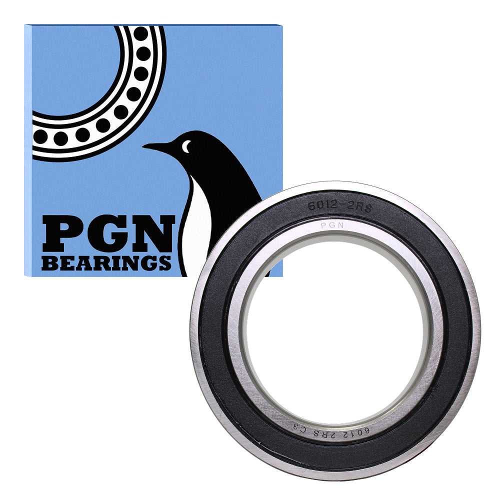 6012-2RS Ball Bearing - Lubricated Chrome Steel Sealed - 60x95x18