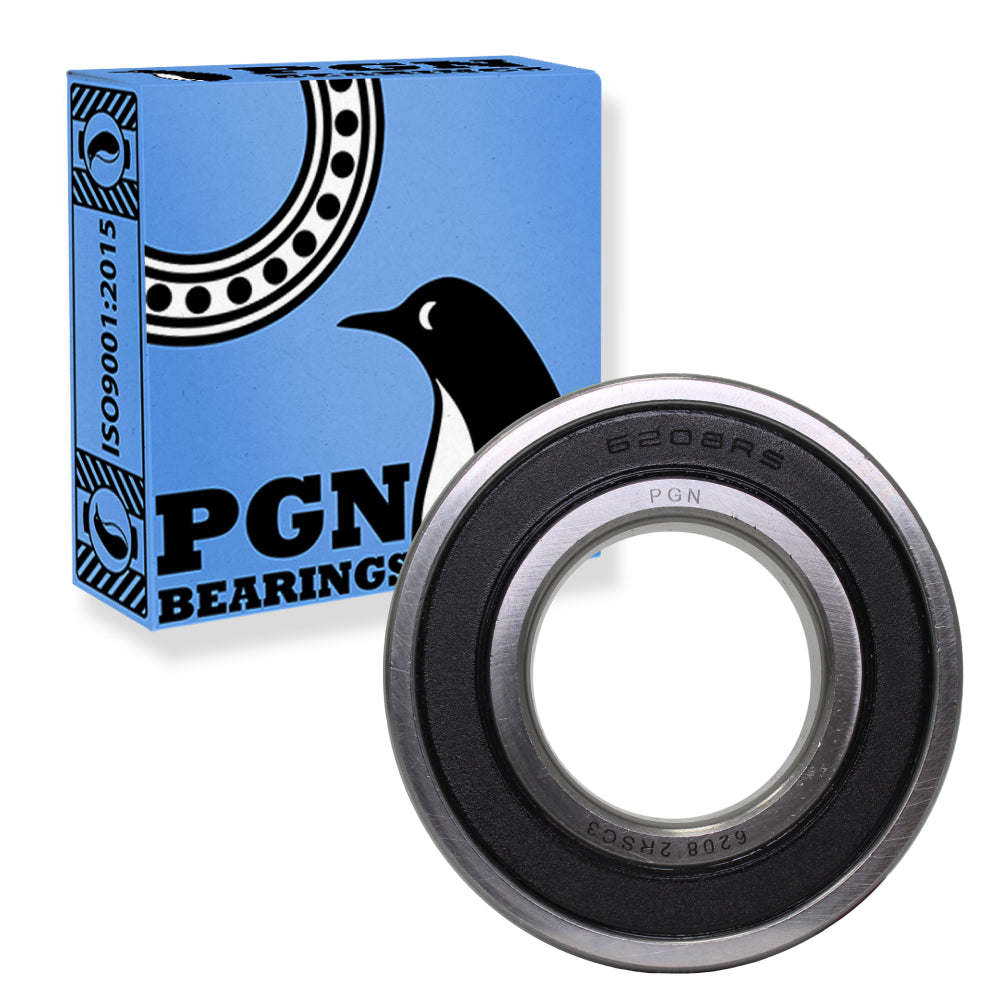 6208-2RS Ball Bearing - Lubricated Chrome Steel Sealed - 40x80x18