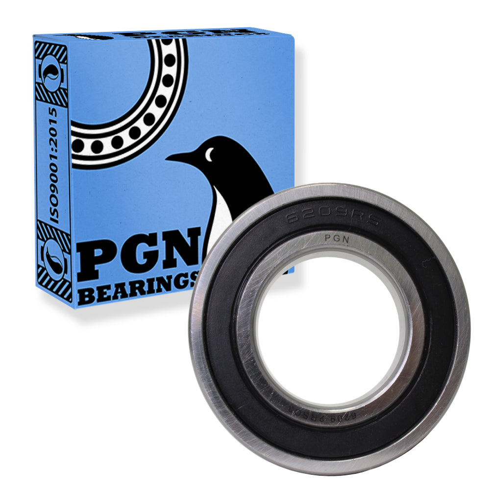 6209-2RS Ball Bearing - Lubricated Chrome Steel Sealed - 45x85x18