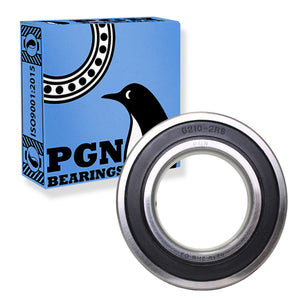 6210-2RS Bearing - Lubricated Chrome Steel Sealed Ball Bearing - 50x90x20mm Bearings with Rubber Seal & High RPM Support