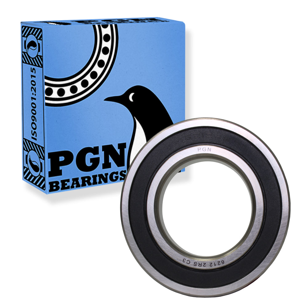 6212-2RS Ball Bearing - Lubricated Chrome Steel Sealed - 60x110x22