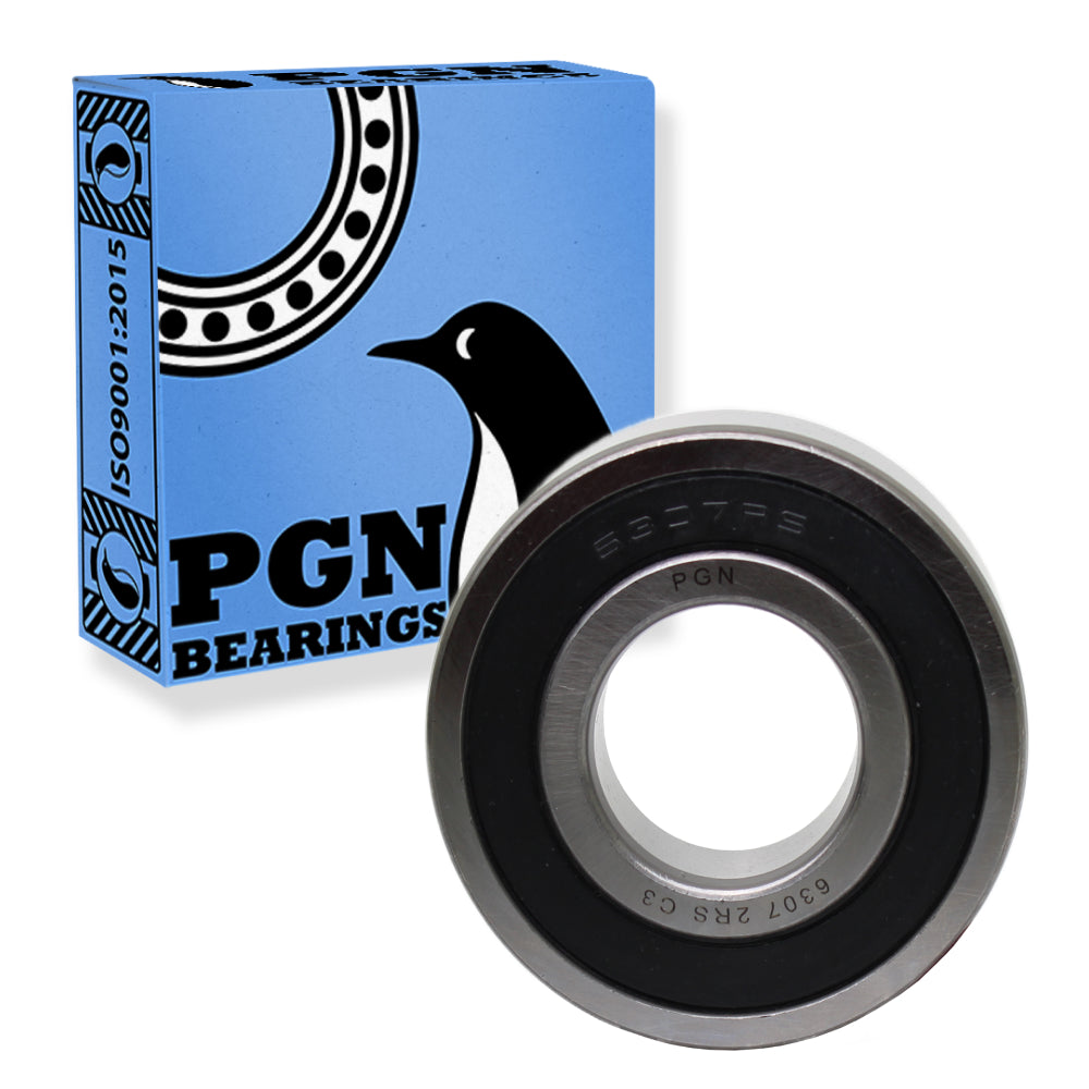 6307-2RS Ball Bearing - Lubricated Chrome Steel Sealed - 35x80x21