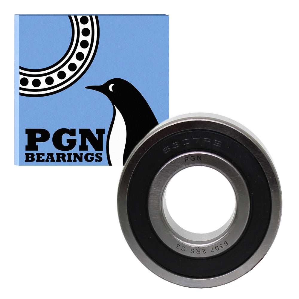 6307-2RS Ball Bearing - Lubricated Chrome Steel Sealed - 35x80x21