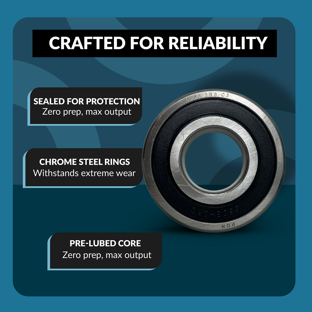 6308-2RS Ball Bearing - Pre-Lubricated Chrome Steel Sealed Ball Bearing