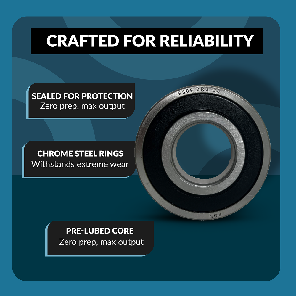 6309-2RS Ball Bearing - Pre-Lubricated Chrome Steel Sealed Ball Bearing