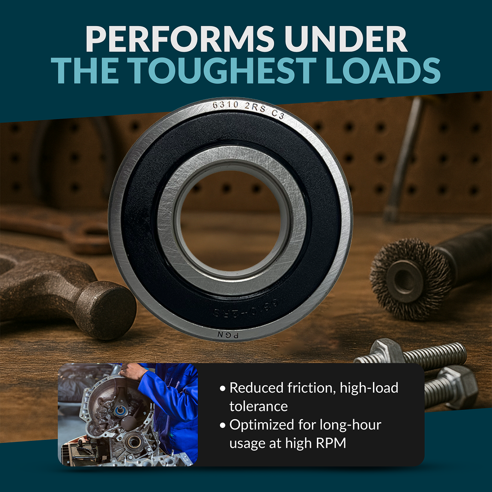 6310-2RS Ball Bearing - Pre-Lubricated Chrome Steel Sealed Ball Bearing