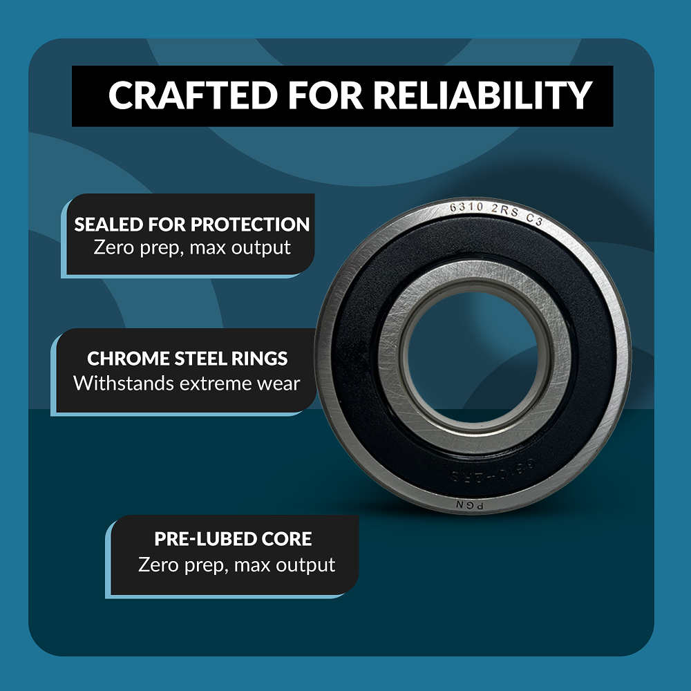 6310-2RS Ball Bearing - Pre-Lubricated Chrome Steel Sealed Ball Bearing