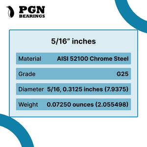 5/16" Inch G25 Precision Chrome Steel Bearing Balls