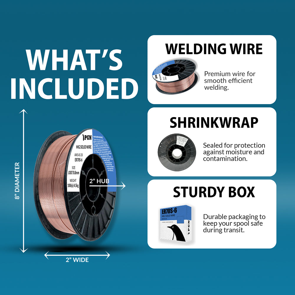 ER70S-6 .030" (0.8 mm) Mild Steel MIG Welding Wire - 10 Lbs Spool