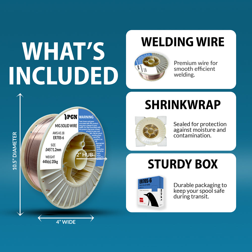 ER70S-6 .045" (1.2 mm) Mild Steel MIG Welding Wire - 44 Lbs Spool