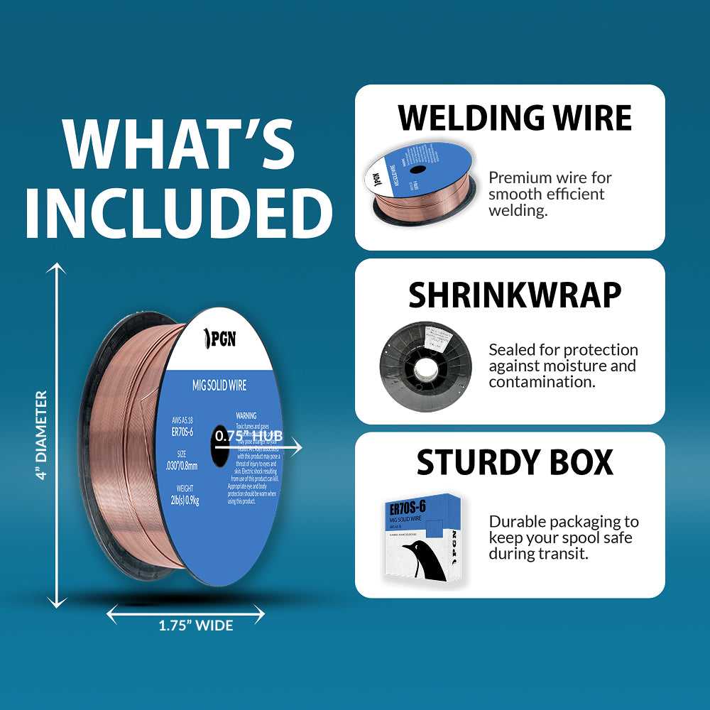 ER70S-6 .030" (0.8 mm) Mild Steel MIG Welding Wire - 2 Lbs Spool