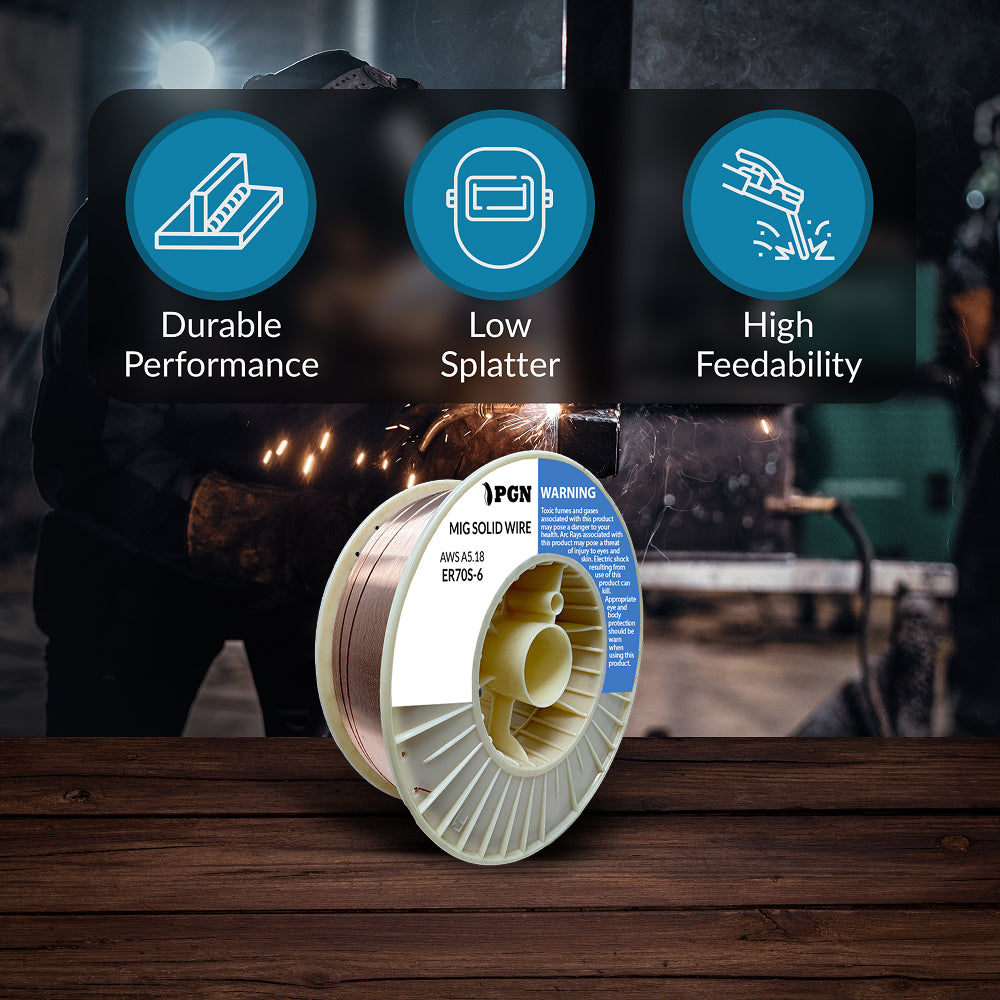 ER70S-6 .023" (0.6 mm) Mild Steel MIG Welding Wire - 33 Lbs Spool