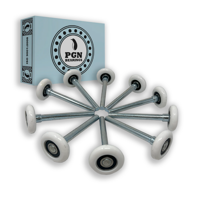 2" Nylon Garage Door Rollers 10 Pack 4” Carbon Steel Stem PGN Bearings