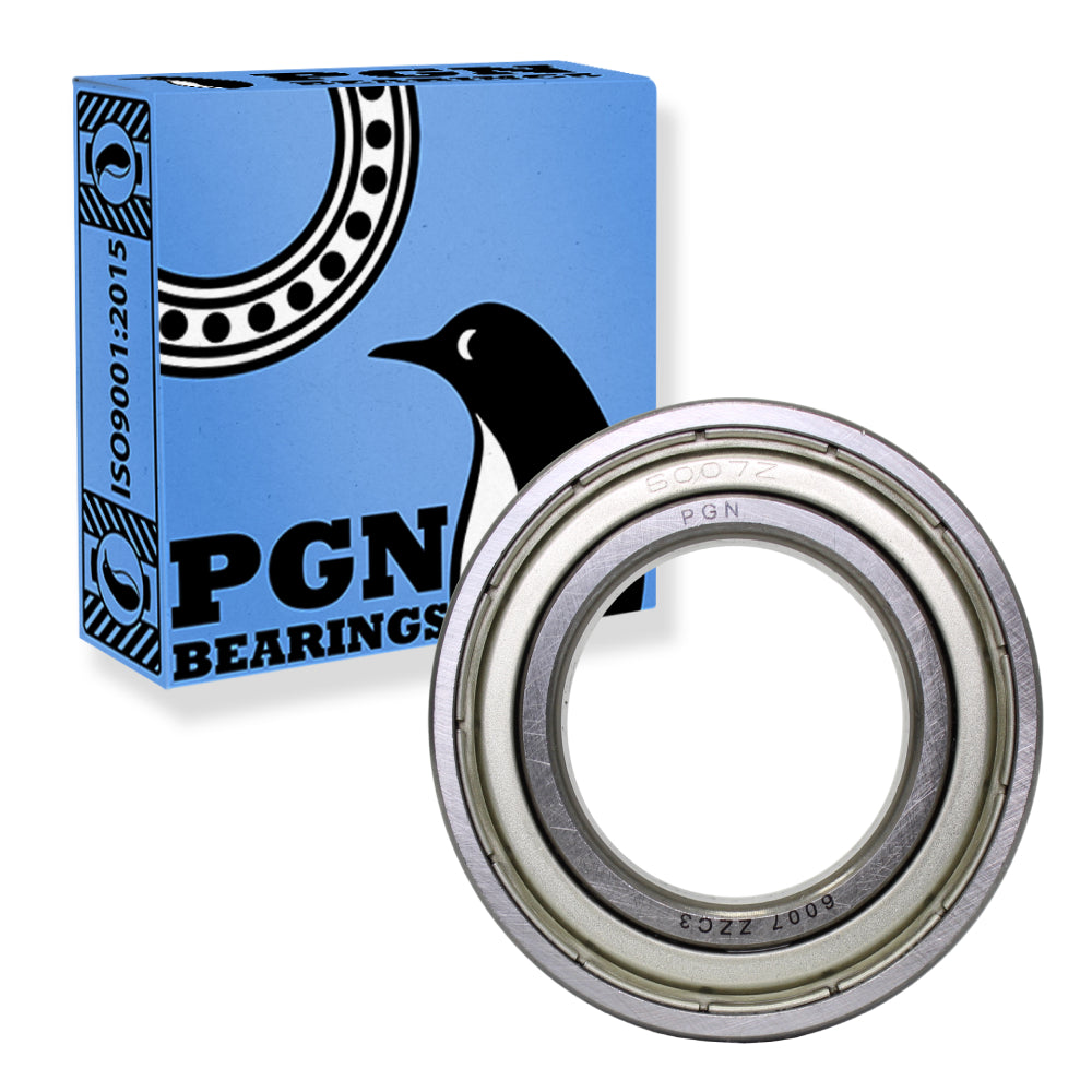 6007-ZZ Ball Bearing - Lubricated Chrome Steel Sealed - 35x62x14