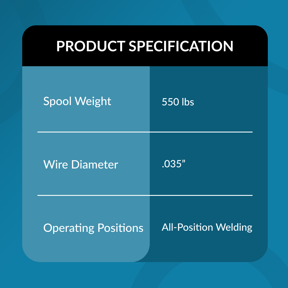 ER70S-6 .035" (0.9 mm) Mild Steel MIG Welding Wire - 550 Lbs Spool