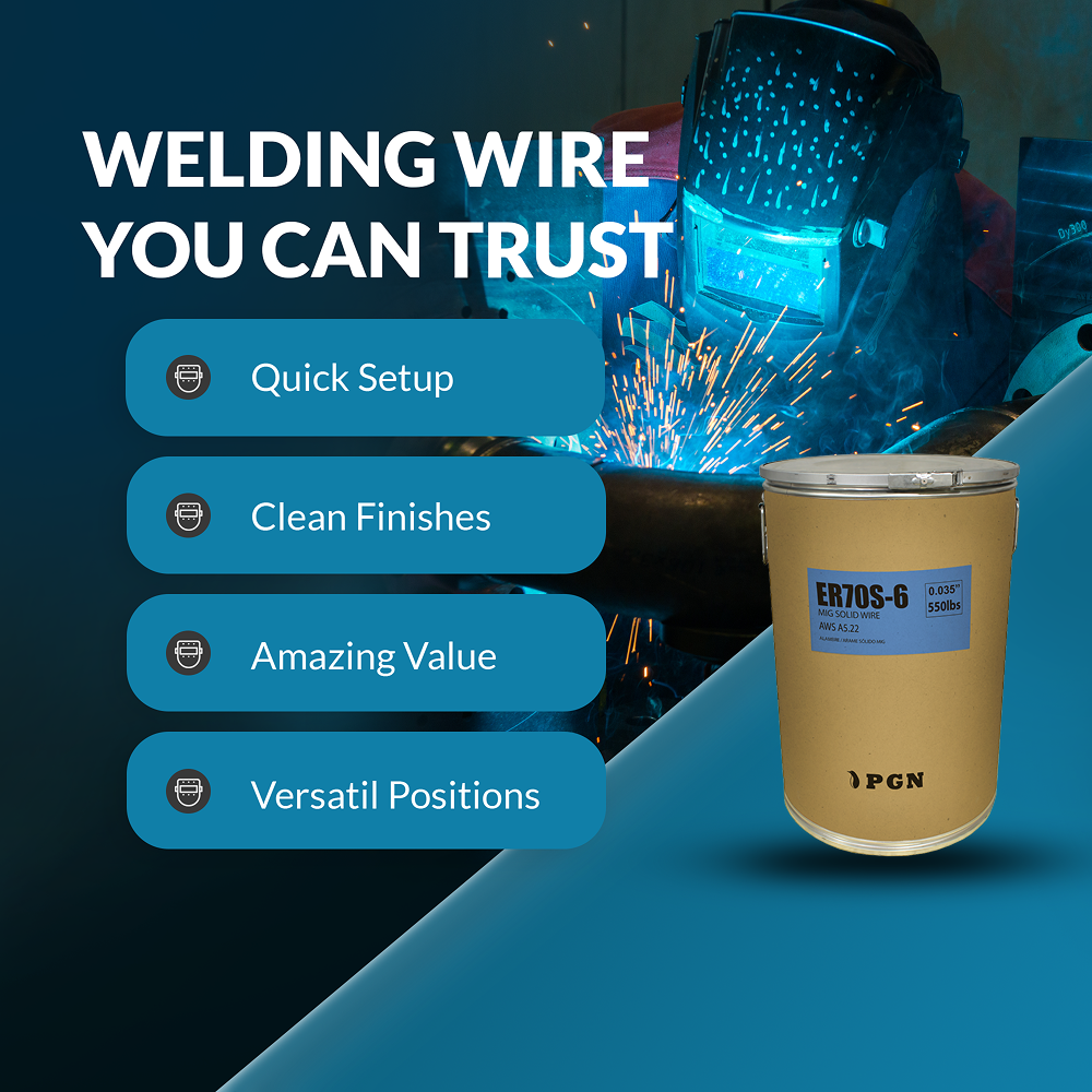 ER70S-6 .035" (0.9 mm) Mild Steel MIG Welding Wire - 550 Lbs Spool