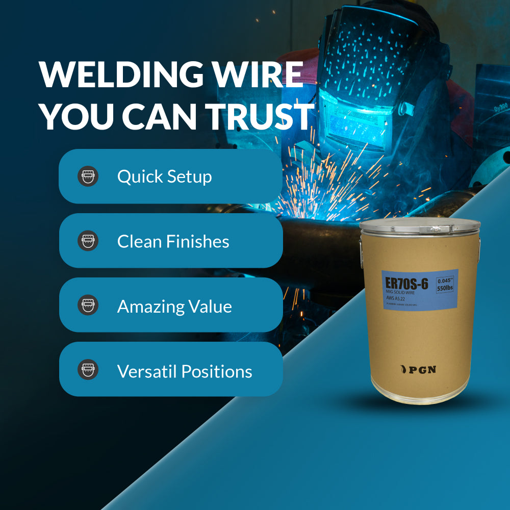 ER70S-6 .045" (1.2 mm) Mild Steel MIG Welding Wire - 550 Lbs Spool