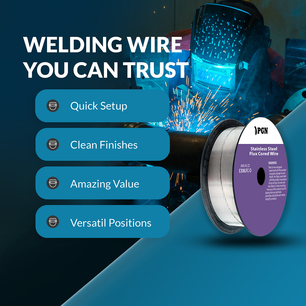 E308LFC-O .030" Stainless Steel Flux Cored Welding Wire – 2LB