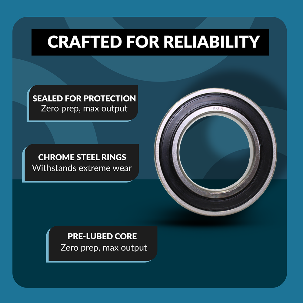 Bearing with features highlighted on a blue background