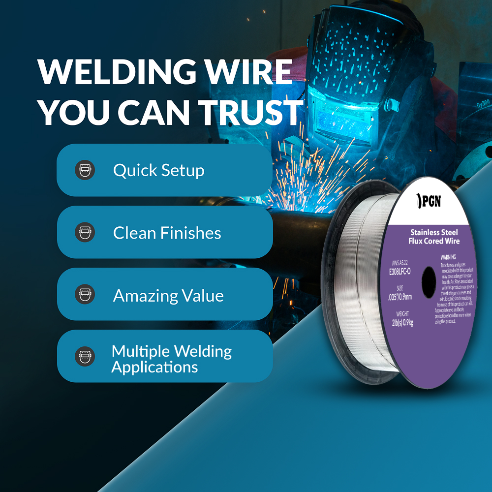 E308LFC-O .035" Stainless Steel Flux Cored Welding Wire – 2LB