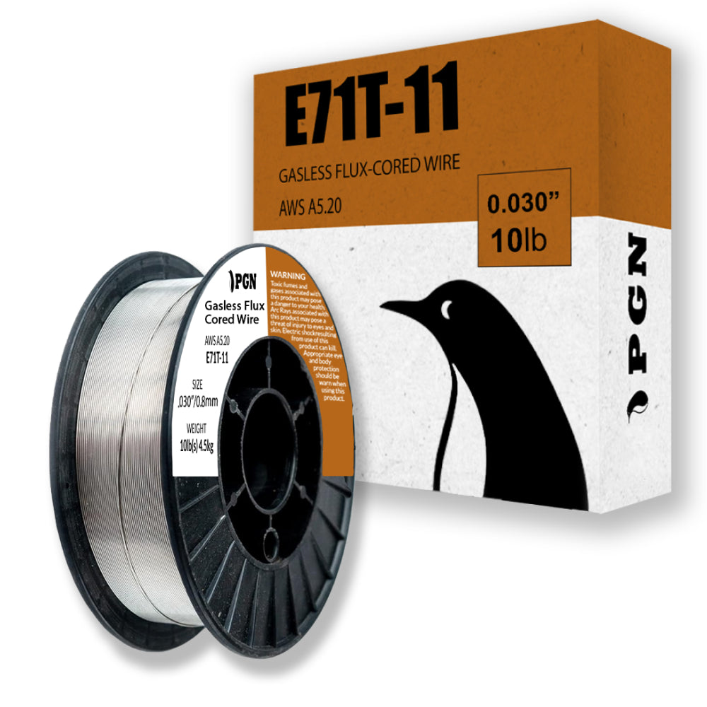 E71T-11 .030" (0.8 mm) Gasless Flux Core Mild Steel MIG Welding Wire - 10 Lbs Spool