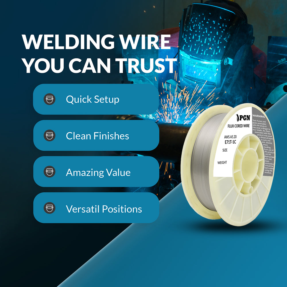 E71T-1C .035" Gas-Shielded Flux Core Welding Wire - 33lbs