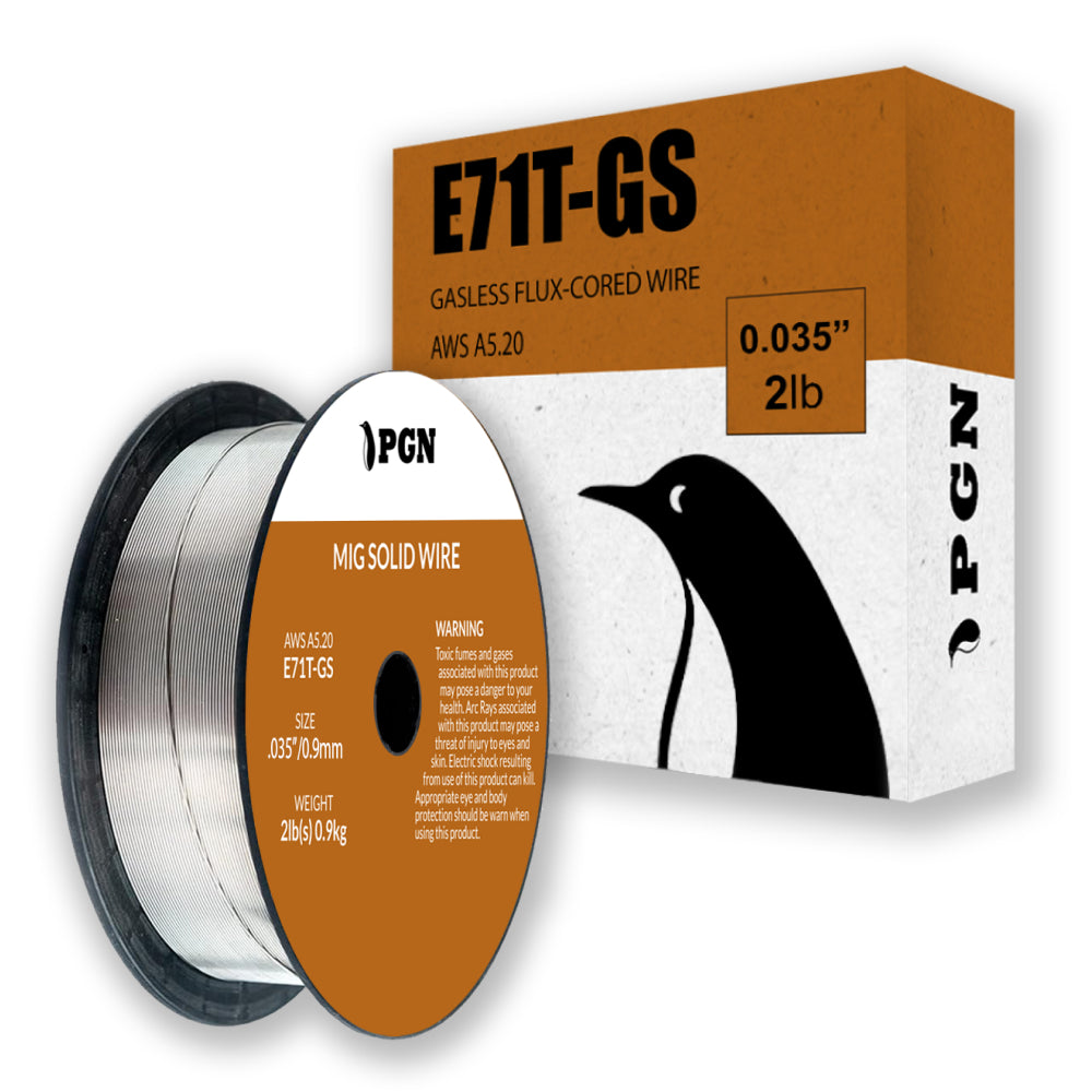 E71T-GS .035" (0.9 mm) Gasless Flux Core Mild Steel MIG Welding Wire - 2 Lbs Spool