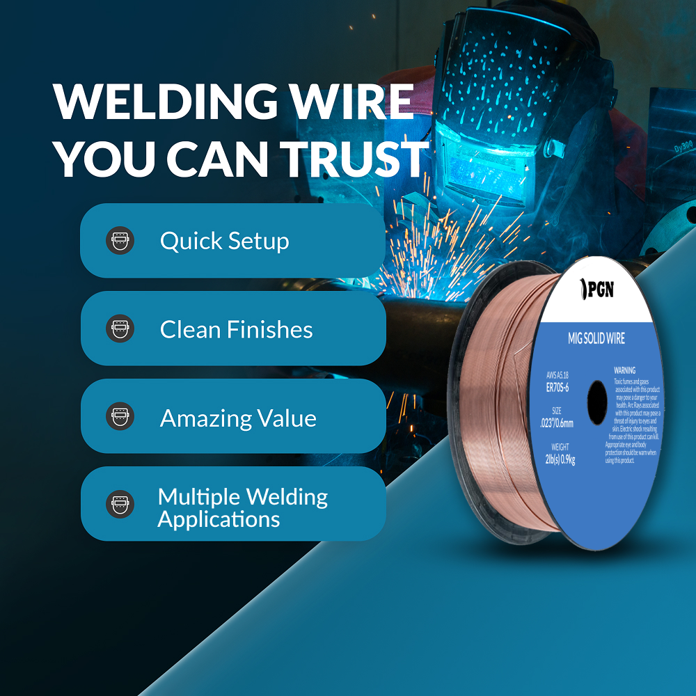 ER70S-6 .023" (0.6 mm) Mild Steel MIG Welding Wire - 2 Lbs Spool