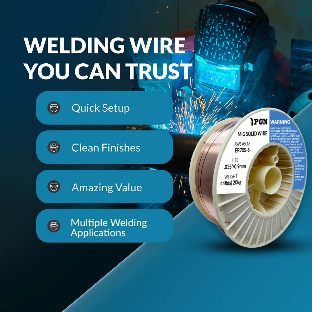 ER70S-6 .035" (0.9 mm) Mild Steel MIG Welding Wire - 44 Lbs Spool