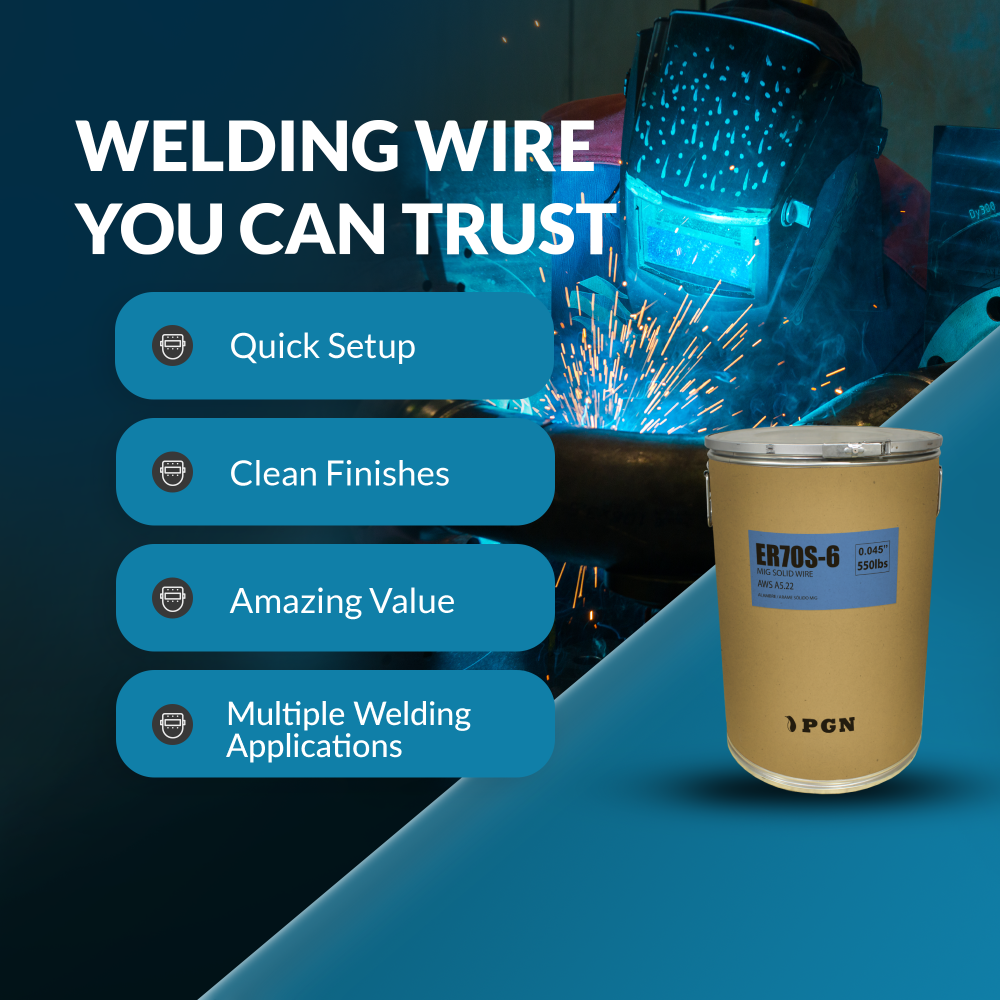 ER70S-6 .045" (1.2 mm) Mild Steel MIG Welding Wire - 550 Lbs Spool